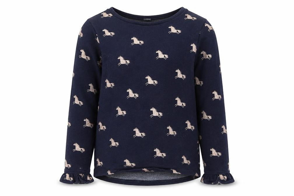 NEXT Girls Blue Animal Print  Pullover Sweatshirt Size 11 Years  - unicorns