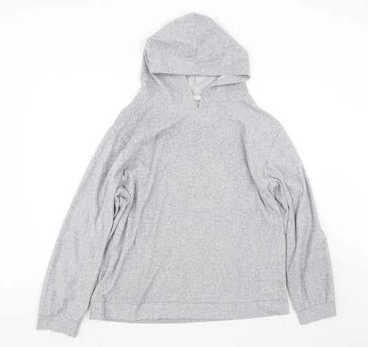 On fire Womens Grey   Henley Hoodie Size 18