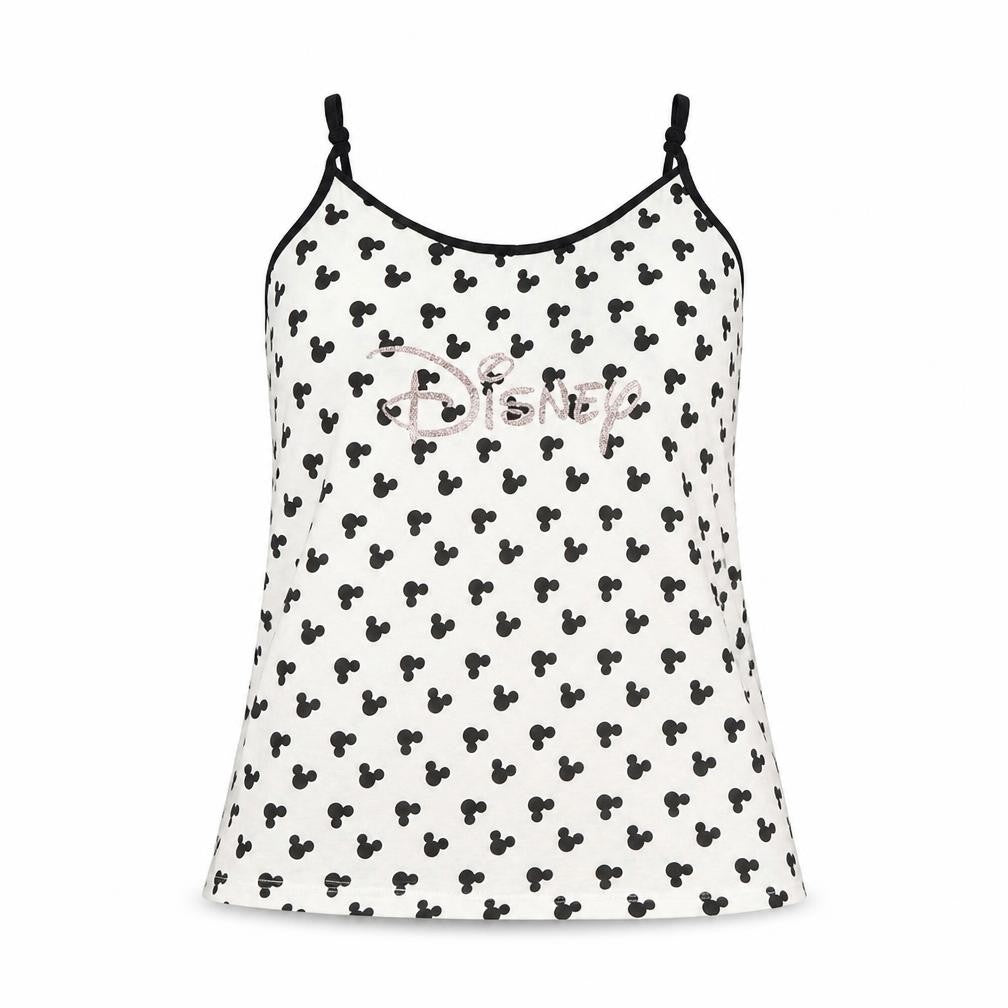 Love To Lounge Womens White Polka Dot  Top Pyjama Top Size M  - Disney