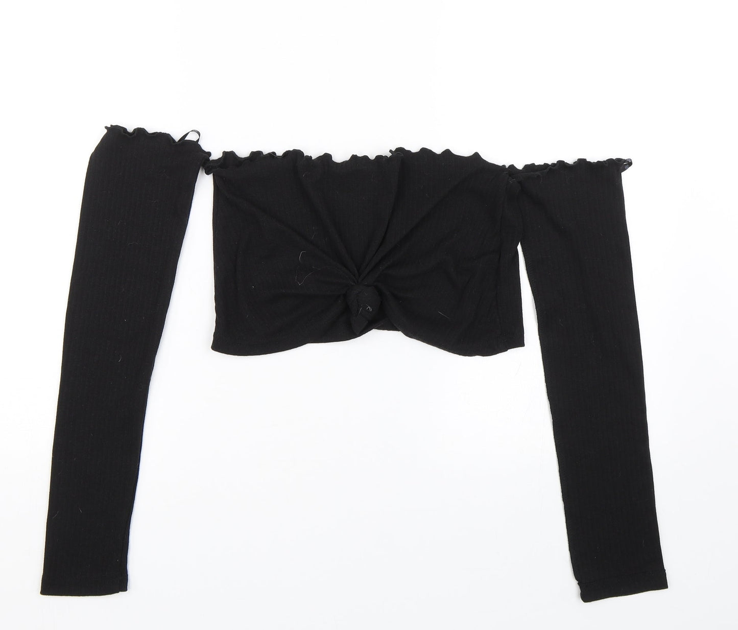 Missguided Womens Black   Cropped T-Shirt Size 6
