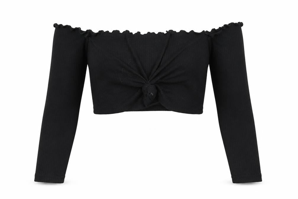 Missguided Womens Black   Cropped T-Shirt Size 6