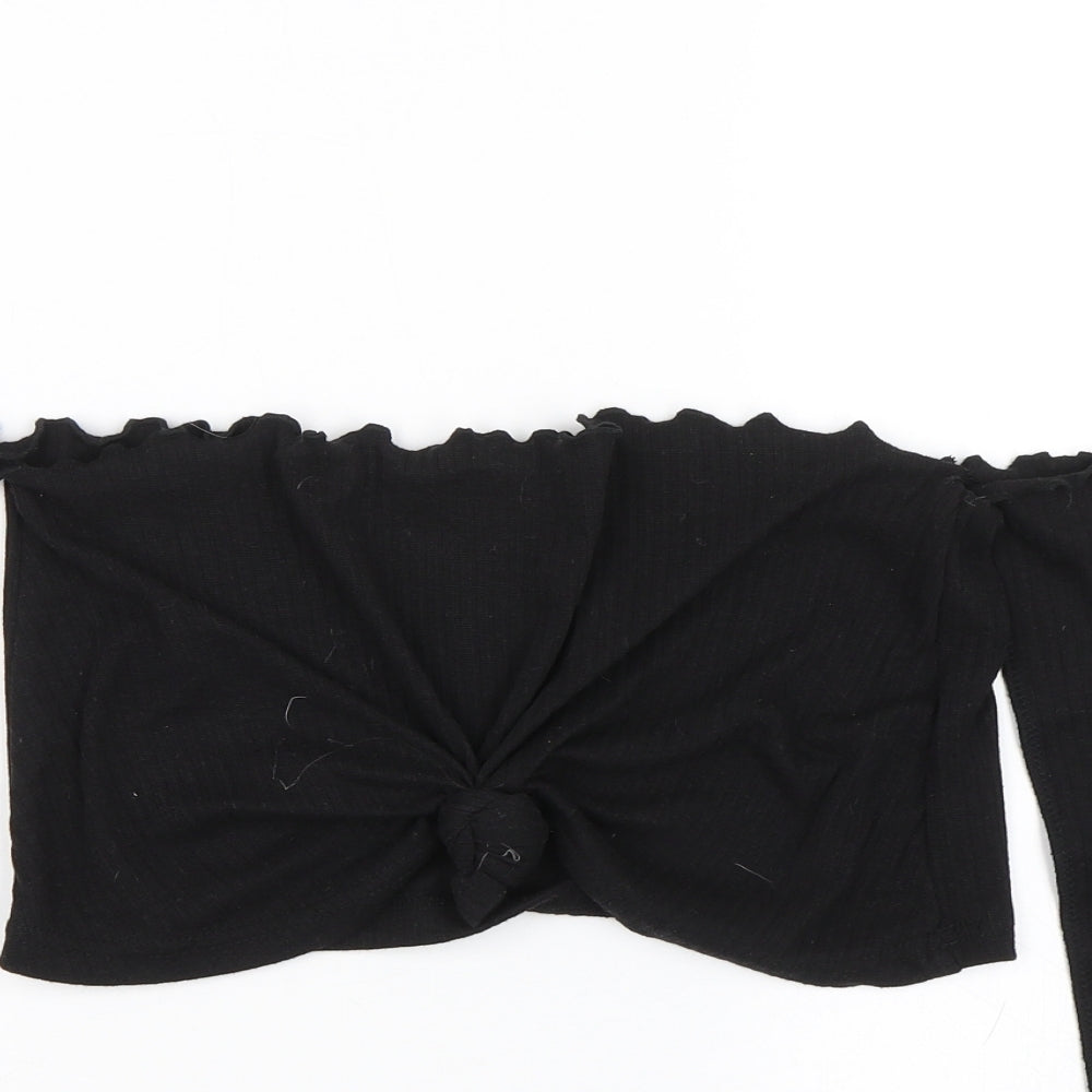 Missguided Womens Black   Cropped T-Shirt Size 6