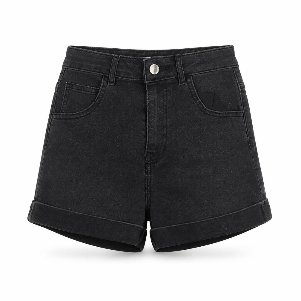 H&M Womens Black  Denim Paperbag Shorts Size 6