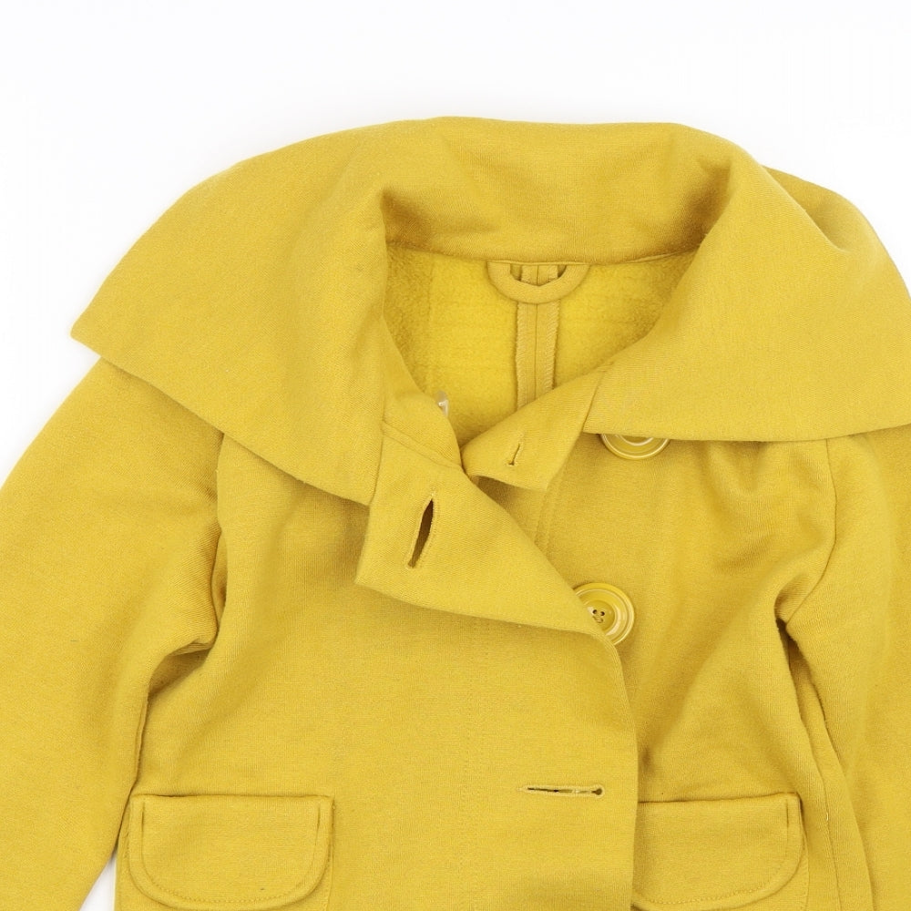 New Look Womens Yellow   Overcoat Coat Size 10