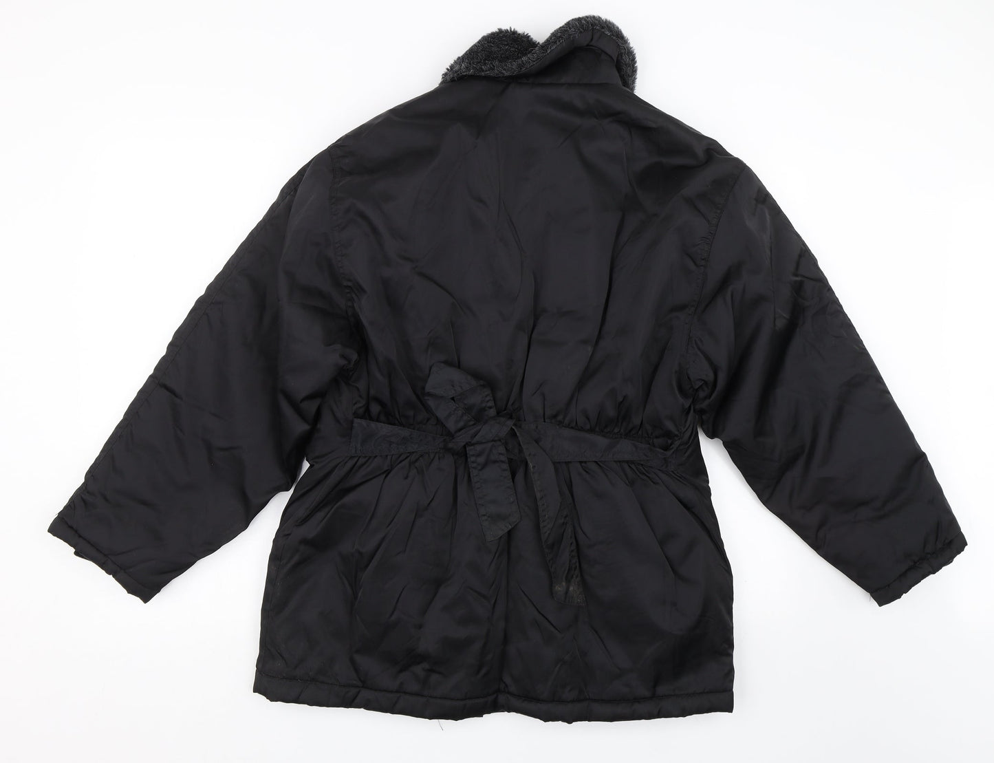 Abstract Womens Black   Bomber Jacket Coat Size 12