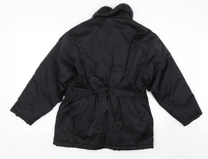 Abstract Womens Black   Bomber Jacket Coat Size 12