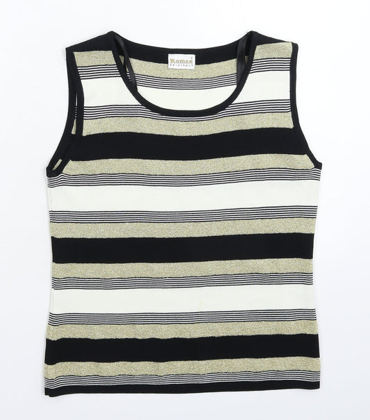 Roman Womens Multicoloured Striped Knit Pullover Jumper Size S