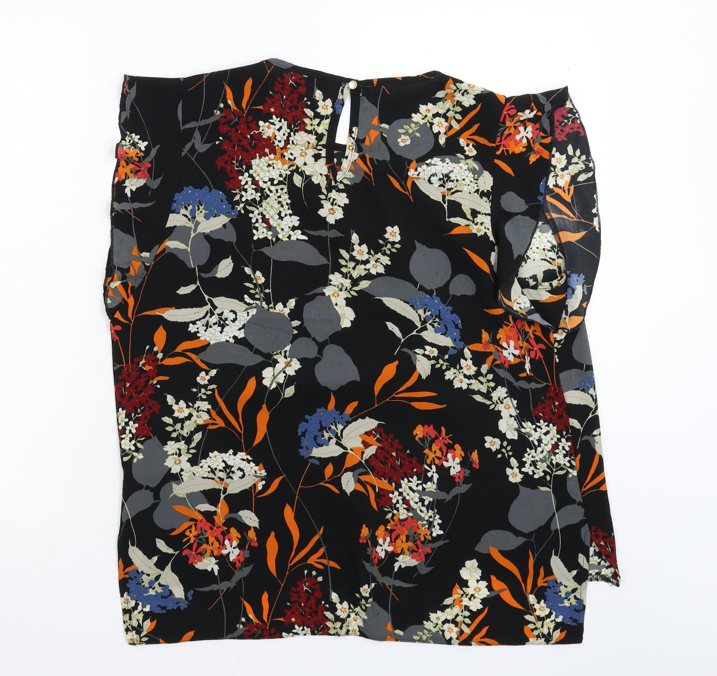 Marina Kaneva Womens Black Floral  Basic Blouse Size 12