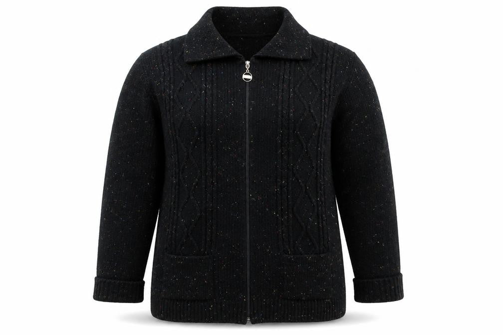 Preworn Womens Black  Knit Jacket Coatigan Size L