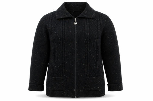 Preworn Womens Black  Knit Jacket Coatigan Size L