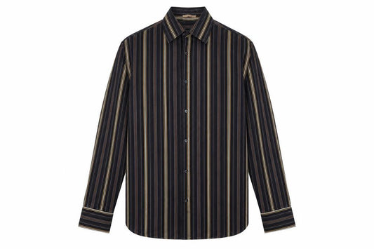 Next Mens Black Striped   Button-Up Size L