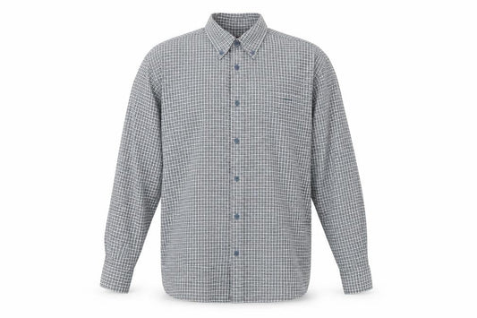 Trader Mens Blue Check   Button-Up Size L