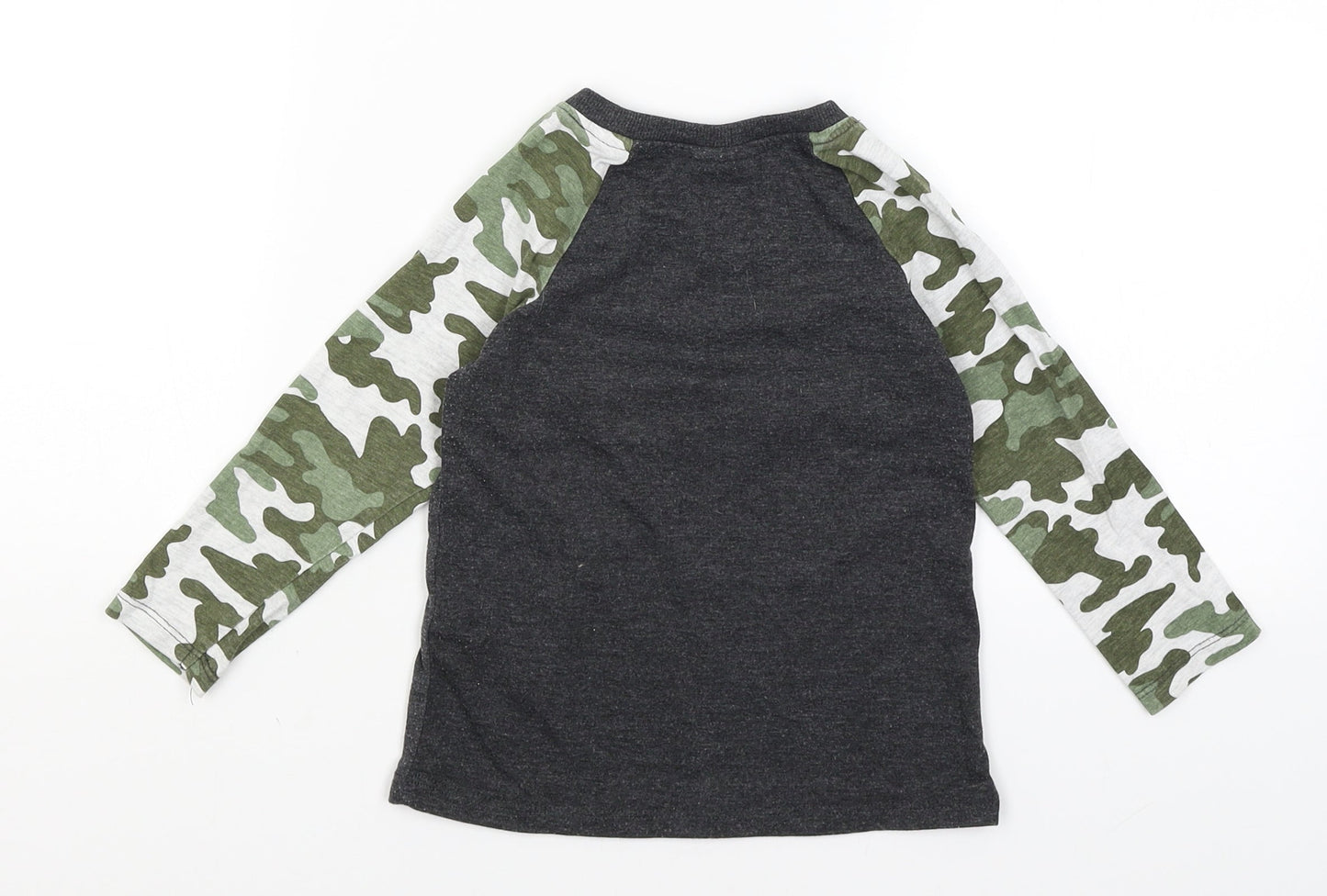 So Cute Boys Grey Camouflage  Basic T-Shirt Size 2-3 Years  - Little Planet Hero