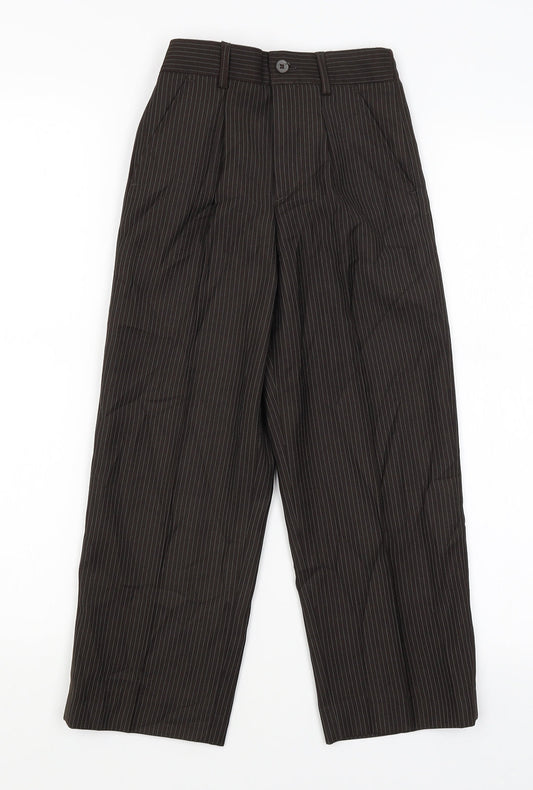 Preworn Womens Brown Striped  Trousers  Size 4 L20 in