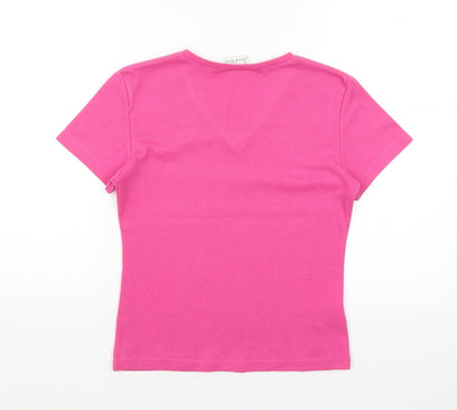 Preloved Joie De Vivre Womens Pink   Basic T-Shirt Size S - Back