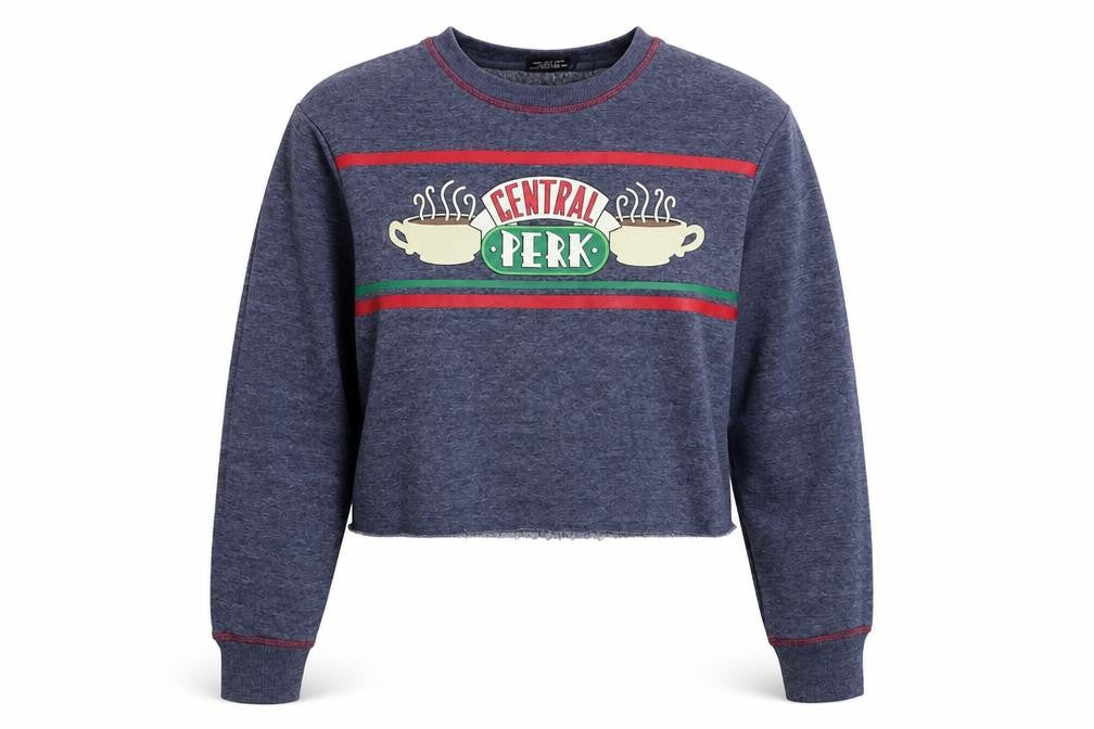 Primark Womens Blue   Pullover Sweatshirt Size 2XS  - cropped, friends