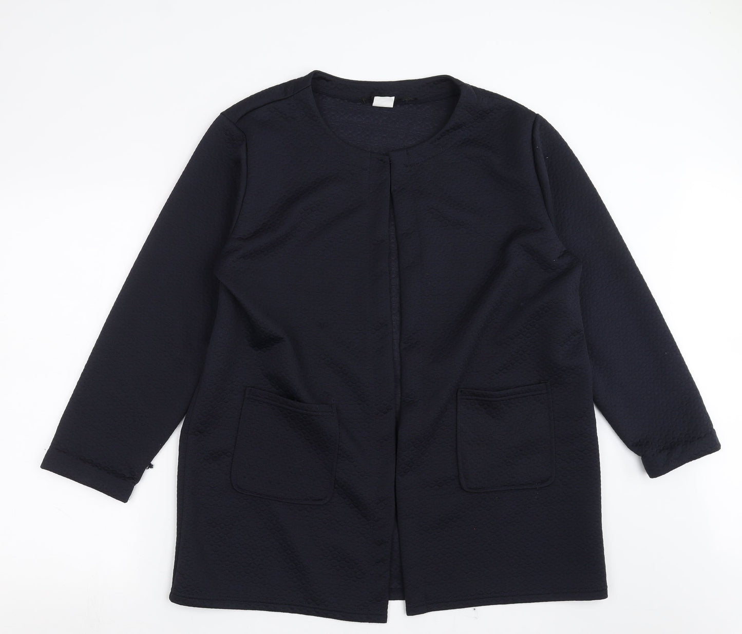 Gabriella Vicenza Womens Blue Geometric  Overcoat Jacket Size 16