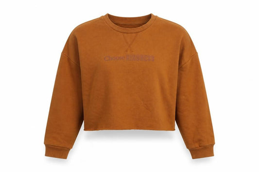 Primark Womens Brown   Pullover Sweatshirt Size 2XS  - choose kindness. cropped