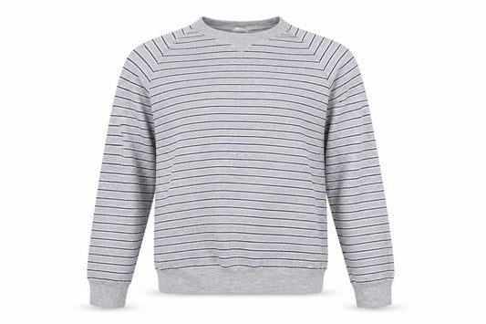 Preworn Mens Grey Striped Knit Pullover Jumper Size L