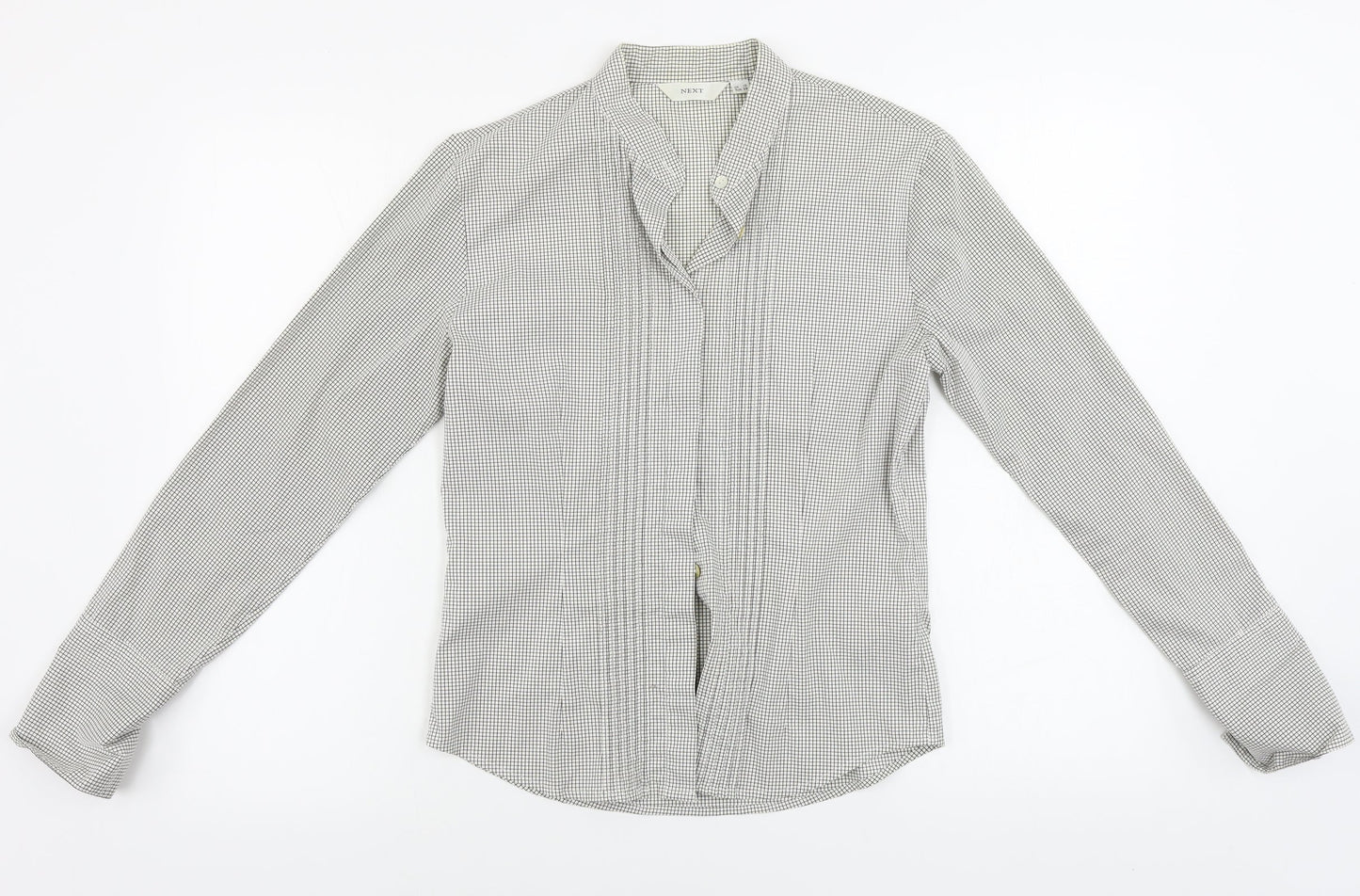 NEXT  Womens Grey Check  Basic Button-Up Size 10