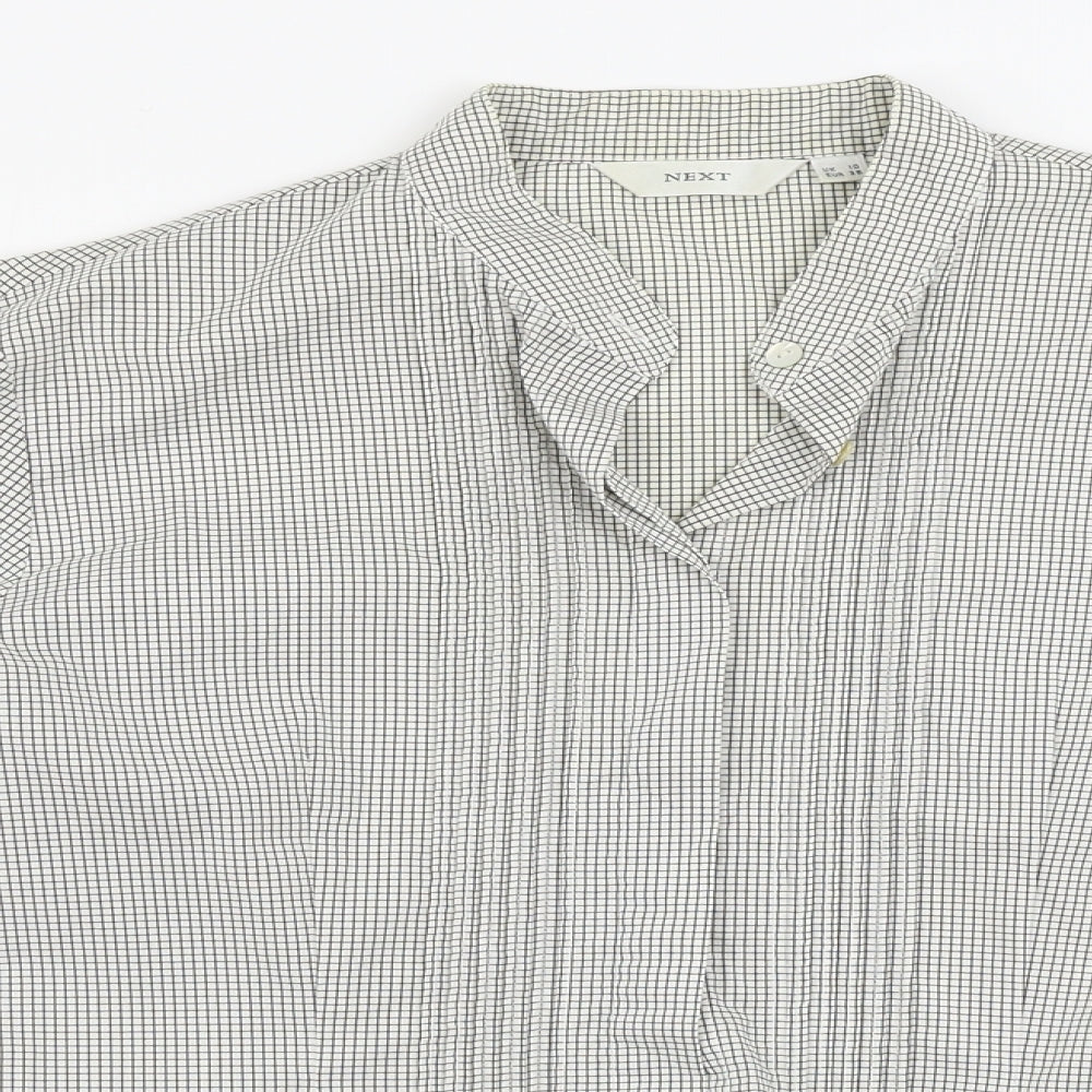 NEXT  Womens Grey Check  Basic Button-Up Size 10