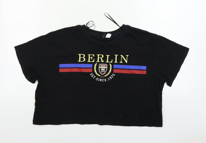 H&M  Womens Black   Basic T-Shirt Size L