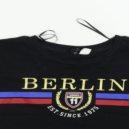 H&M  Womens Black   Basic T-Shirt Size L