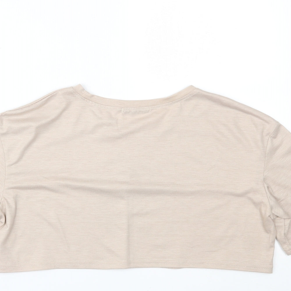 SheIn Womens Beige   Cropped T-Shirt Size S