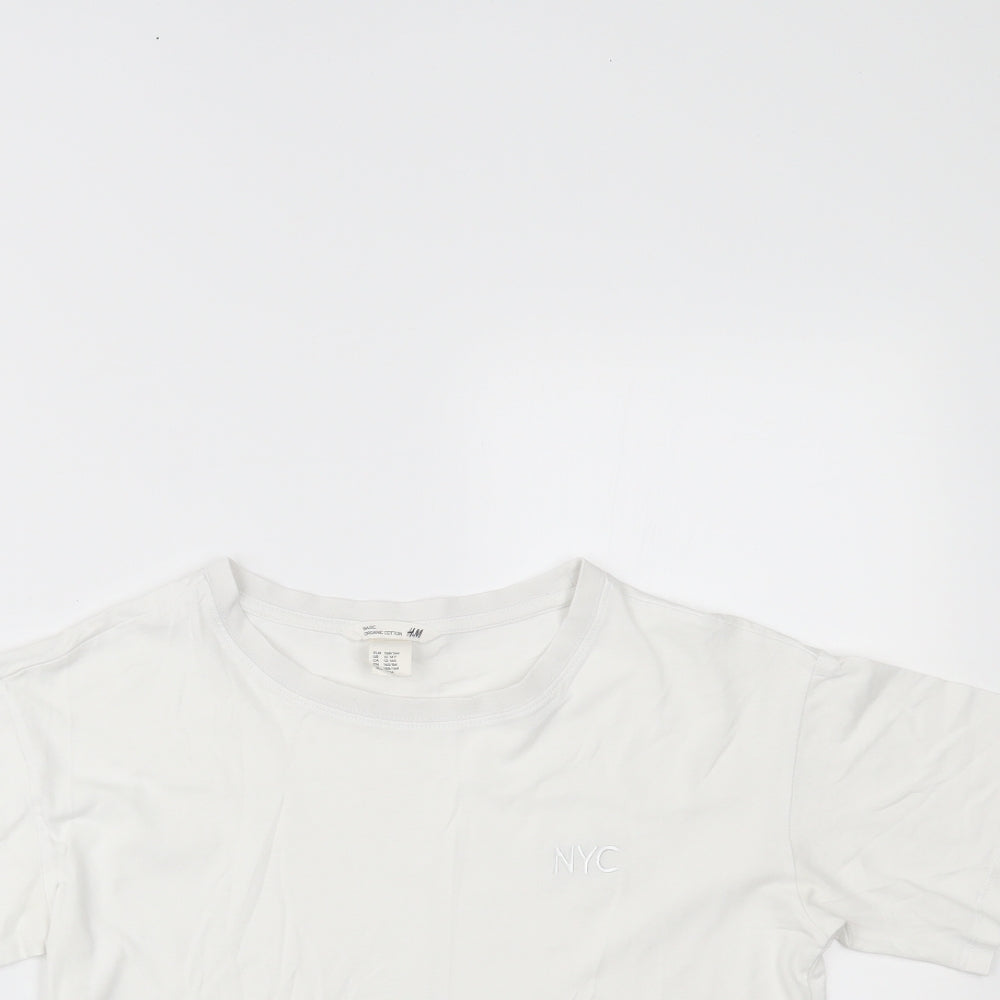 H&M Girls White   Basic T-Shirt Size 13-14 Years