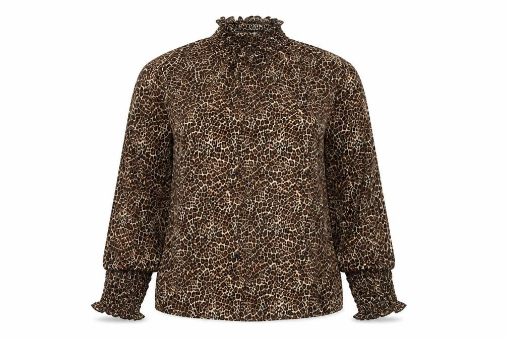 Primark Womens Brown Animal Print  Basic Blouse Size S