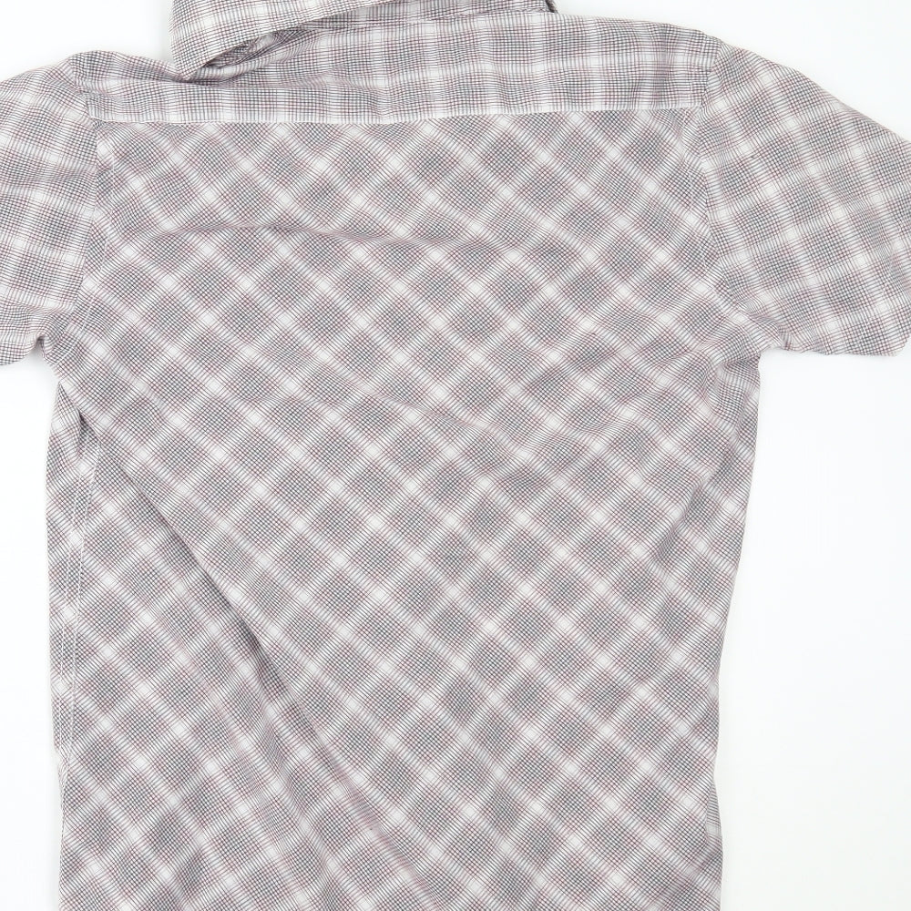 Daniel Lei Mens Red Check   Button-Up Size S