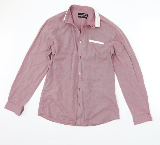 Cedar Wood State Mens Red Geometric   Button-Up Size 15.5