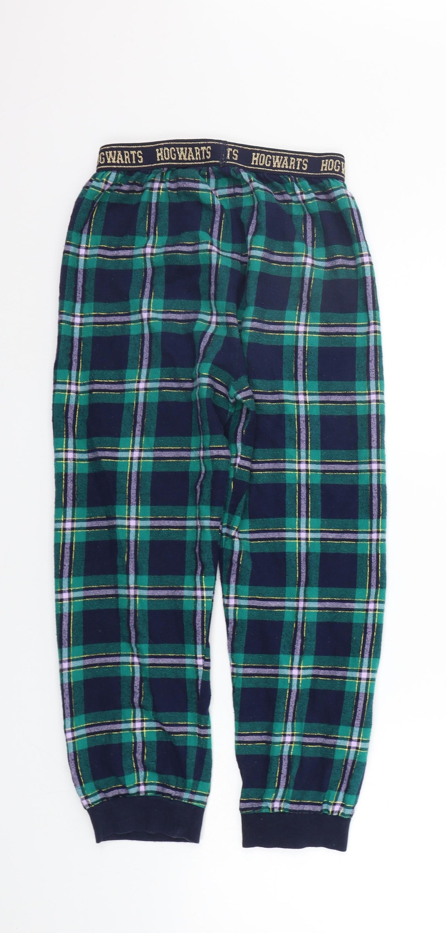 Marks and Spencer Girls Green Check  Top Lounge Pants Size 10-11 Years  - Elasticated Waist
