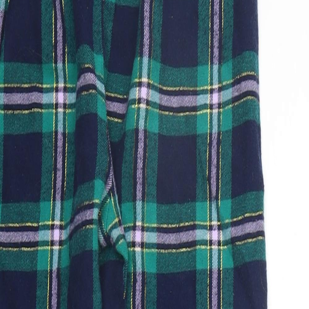 Marks and Spencer Girls Green Check  Top Lounge Pants Size 10-11 Years  - Elasticated Waist