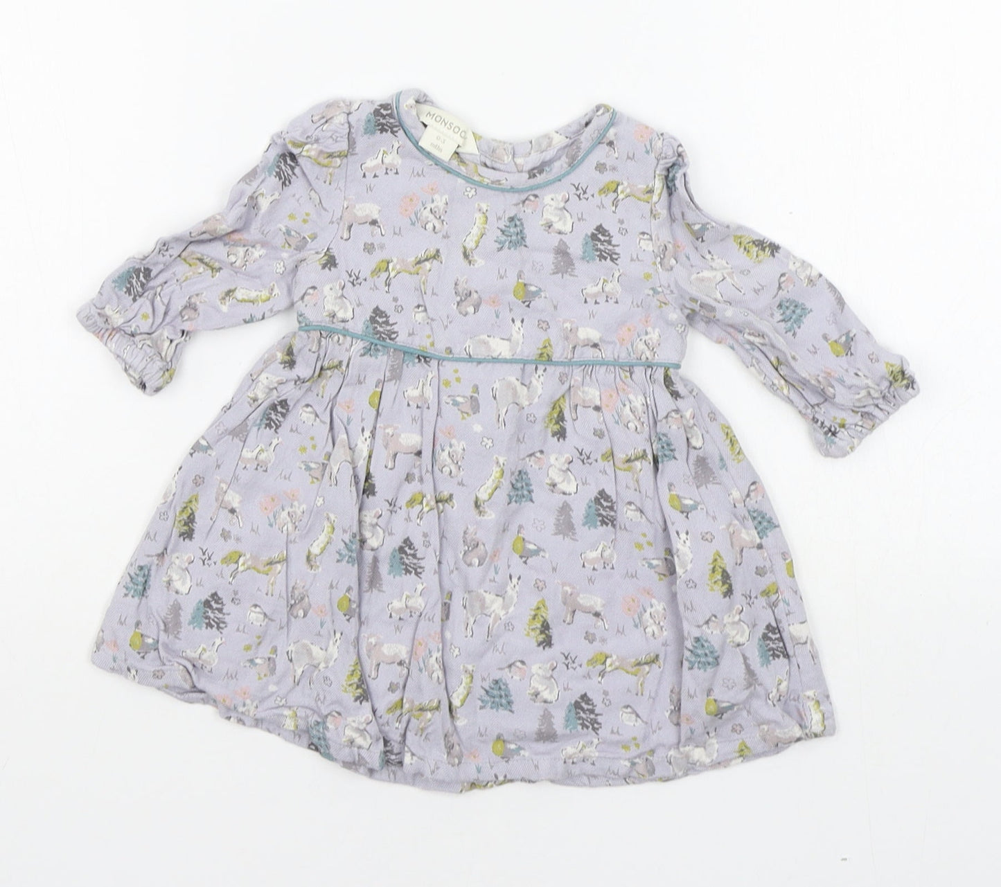 Monsoon Baby Blue Geometric  A-Line  Size 0-3 Months