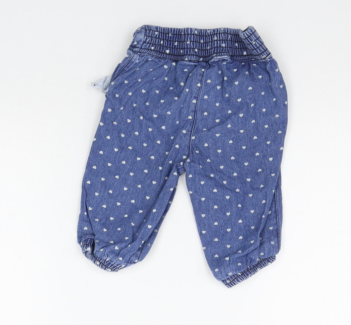 Baby Girls Blue   Jogger Jeans Size 6-9 Months  - Elasticated Waist