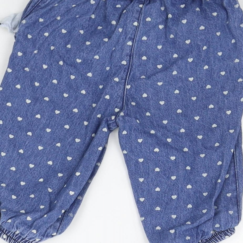 Baby Girls Blue   Jogger Jeans Size 6-9 Months  - Elasticated Waist