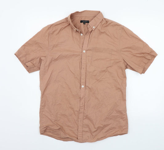 New Look Mens Beige    Button-Up Size M