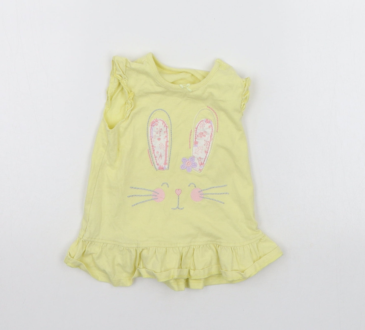 George Girls Yellow   Basic Tank Size 6-9 Months  - details on chest