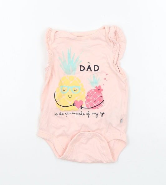 Gap Baby Pink   Babygrow One-Piece Size 6-9 Months  - details on chest