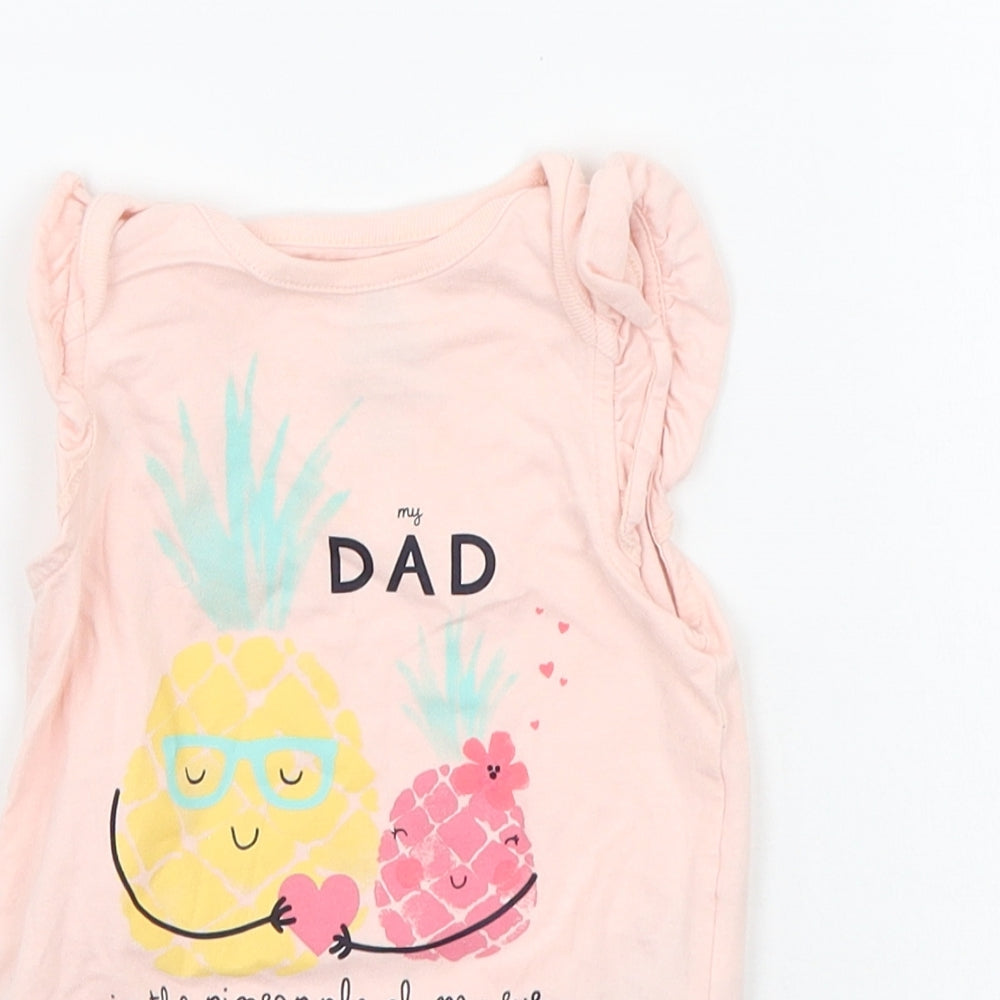 Gap Baby Pink   Babygrow One-Piece Size 6-9 Months  - details on chest