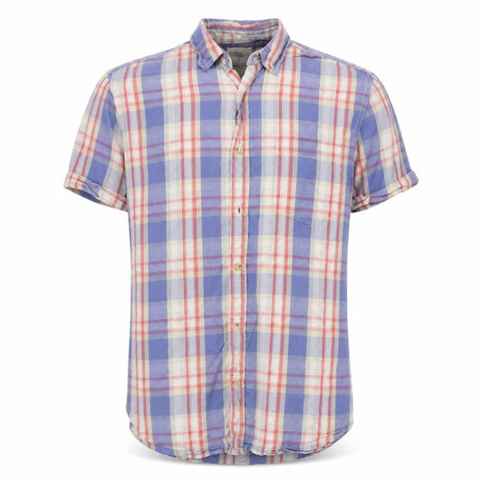 Cedarwood State Mens Blue Check Button-Up Size L