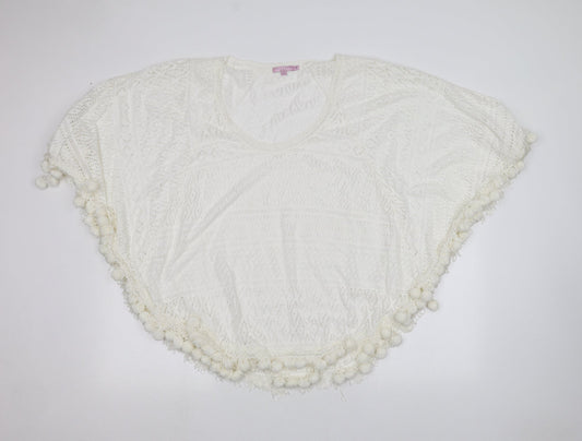 Calypso Womens White   Pullover Jumper Size S