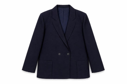 Front view of C&A women’s blue jacket, size UK 10