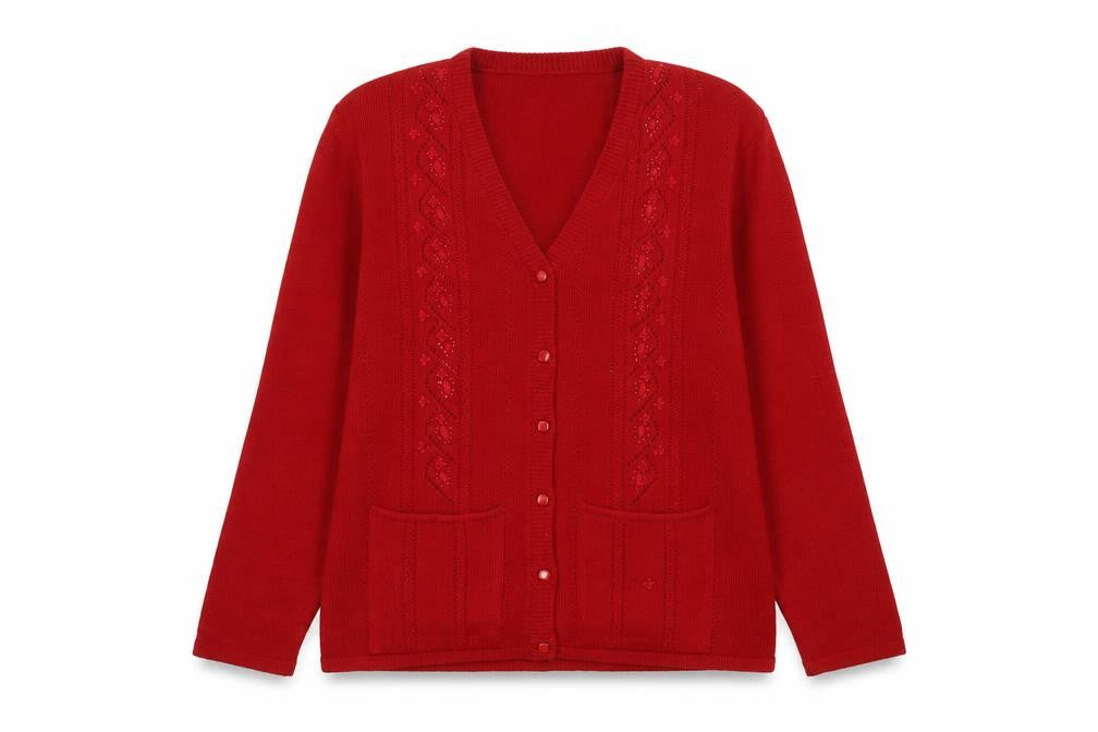 Beau Monde Womens Red   Jacket Coatigan Size L