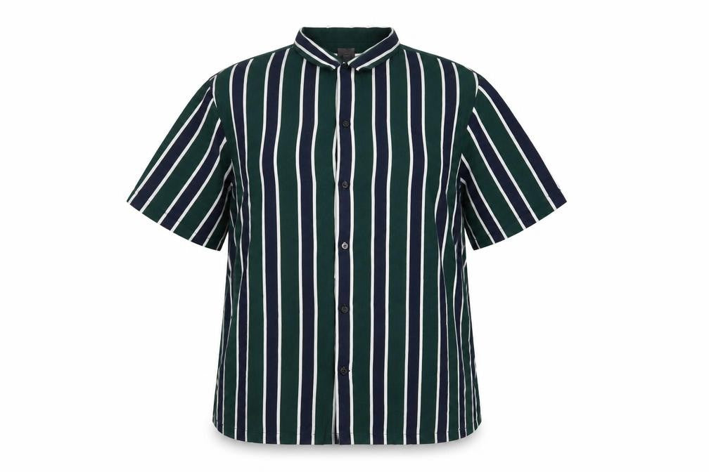 H&M Womens Green Striped  Basic Button-Up Size L