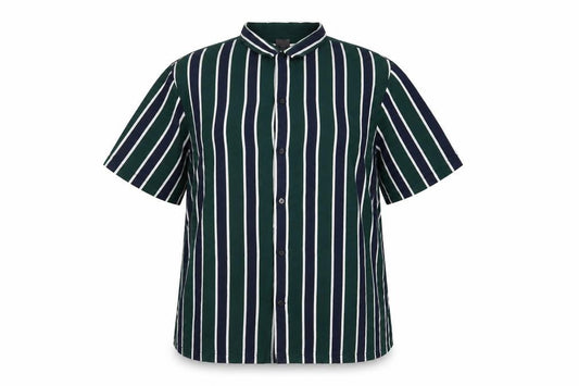 H&M Womens Green Striped  Basic Button-Up Size L
