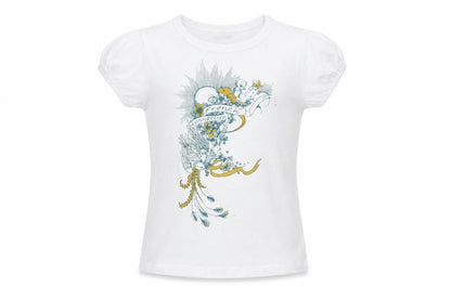 Front view of French Connection girls’ white basic t-shirt, size 6, years