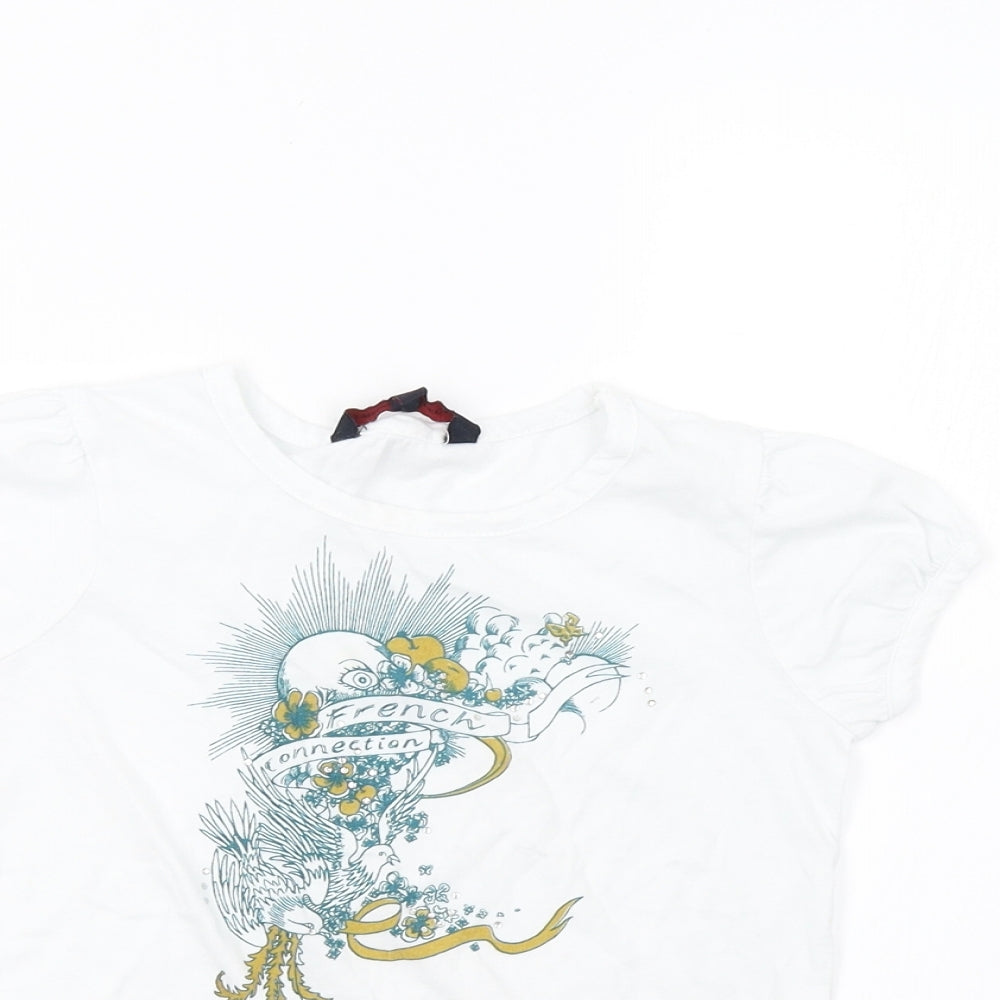 French Connection Girls White   Basic T-Shirt Size 6 Years