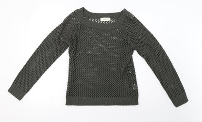 INTOWN Womens Green  Knit Pullover Sweatshirt Size S